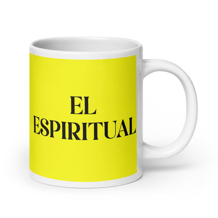 El Espiritual The Spiritual One Funny Home Office Work Coffee Mug Mexican Spanish Pride Gift White Glossy Cup Yellow Card Mug