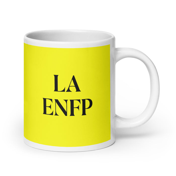 La ENFP The Campaigner MBTI Personality Funny Home Office Work Coffee Mug Mexican Spanish Pride Gift White Glossy Cup Yellow Card Mug