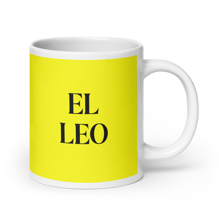 El Leo The Leo Funny Home Office Work Coffee Mug Mexican Spanish Pride Gift White Glossy Cup Yellow Card Mug