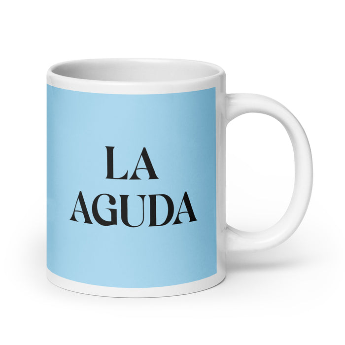 La Aguda The Sharp One Funny Home Office Work Coffee Mug Mexican Spanish Pride Gift White Glossy Cup Sky Blue Card Mug