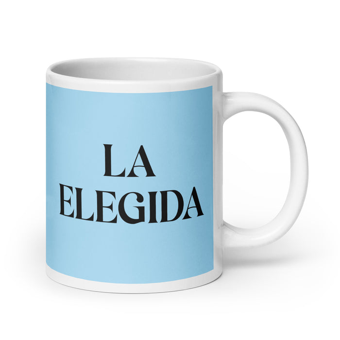 La Elegida The Chosen One Funny Home Office Work Coffee Mug Mexican Spanish Pride Gift White Glossy Cup Sky Blue Card Mug