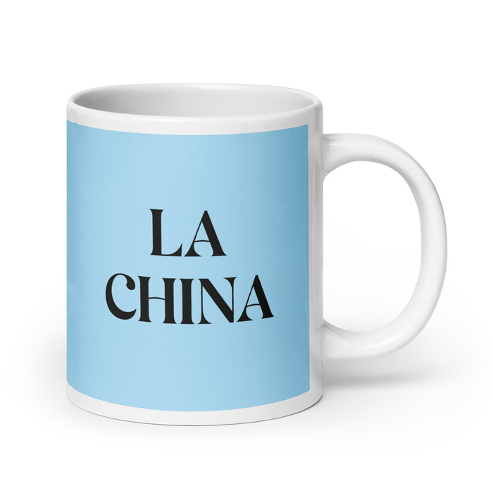 La China The Chinese Funny Home Office Work Coffee Mug Mexican Spanish Pride Gift White Glossy Cup Sky Blue Card Mug