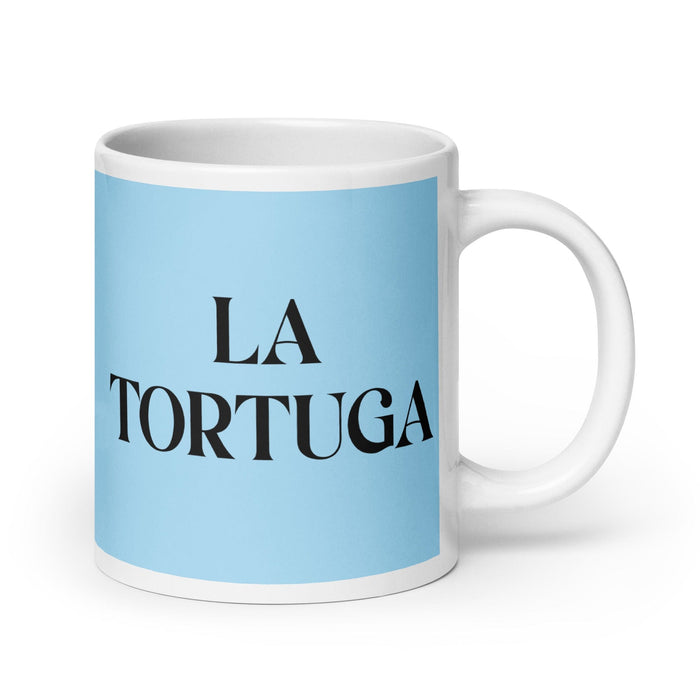 La Tortuga The Turtle Funny Home Office Work Coffee Mug Mexican Spanish Pride Gift White Glossy Cup Sky Blue Card Mug