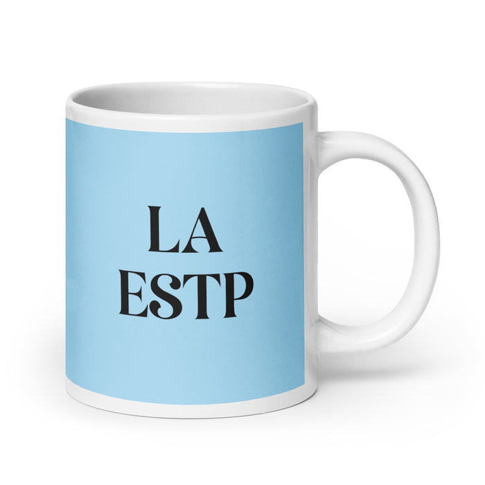 La ESTP The Entrepreneur MBTI Personality Funny Home Office Work Coffee Mug Mexican Spanish Pride Gift White Glossy Cup Sky Blue Card Mug