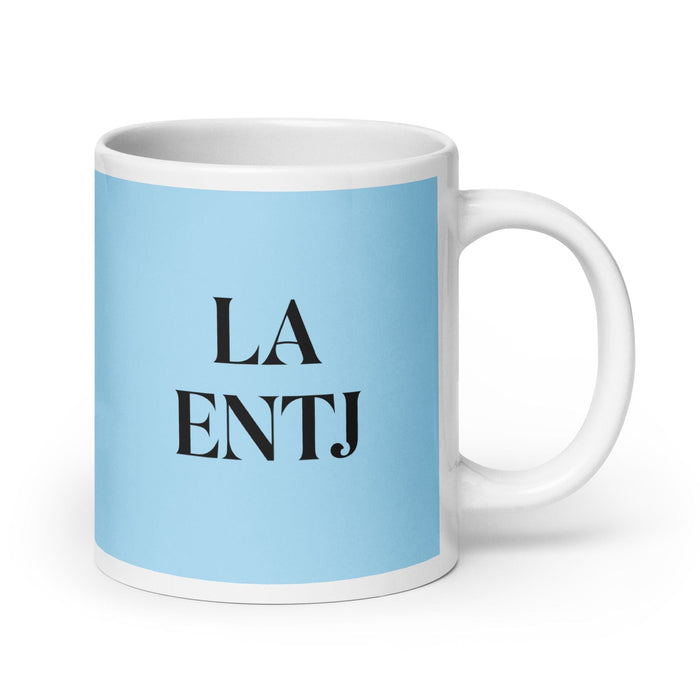 La ENTJ The Commander MBTI Personality Funny Home Office Work Coffee Mug Mexican Spanish Pride Gift White Glossy Cup Sky Blue Card Mug