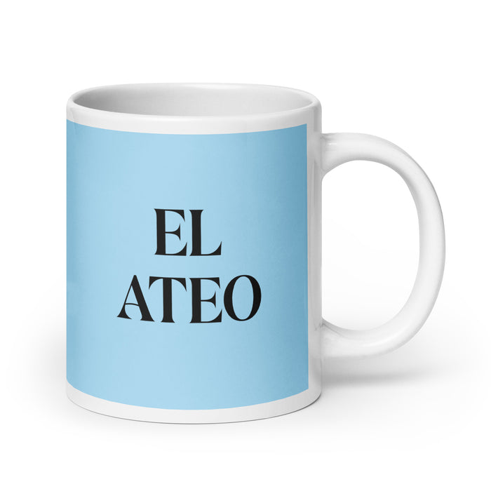 El Ateo The Atheist Funny Home Office Work Coffee Mug Mexican Spanish Pride Gift White Glossy Cup Sky Blue Card Mug