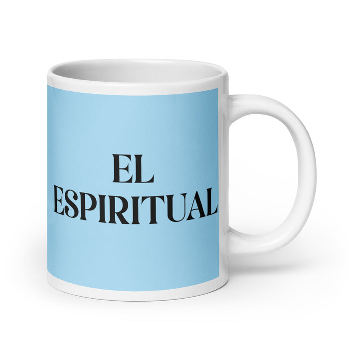 El Espiritual The Spiritual One Funny Home Office Work Coffee Mug Mexican Spanish Pride Gift White Glossy Cup Sky Blue Card Mug