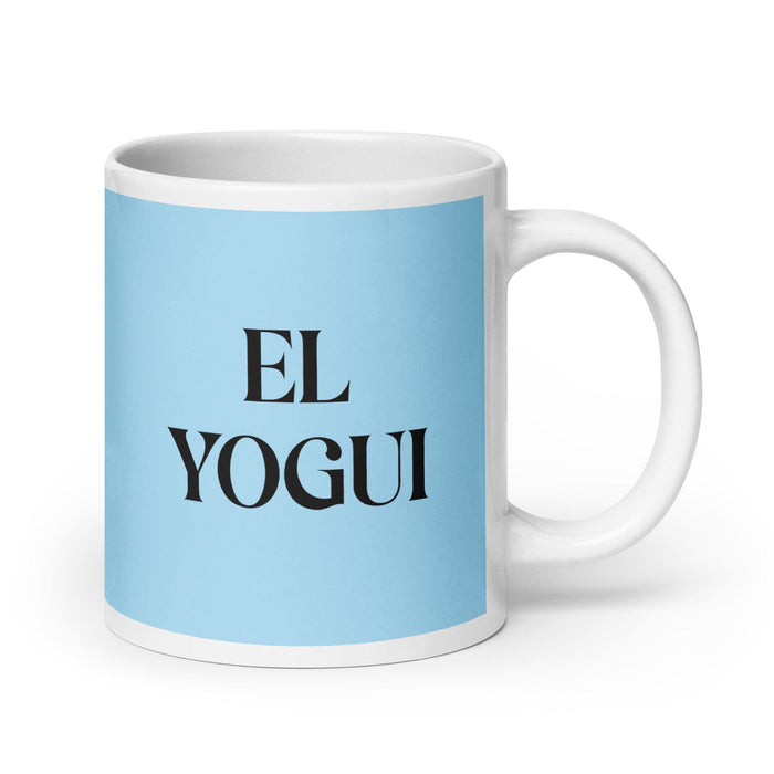 Taza de café divertida para el hogar, la oficina, el trabajo, el yogui, regalo de orgullo mexicano español, taza blanca brillante, taza azul cielo con tarjeta