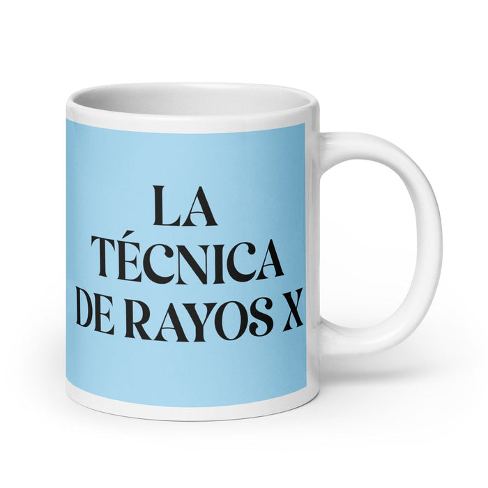 La Técnica De Rayos X Il tecnico di raggi X Divertente casa ufficio lavoro tazza da caffè orgoglio spagnolo messicano regalo tazza bianca lucida tazza di carta blu cielo