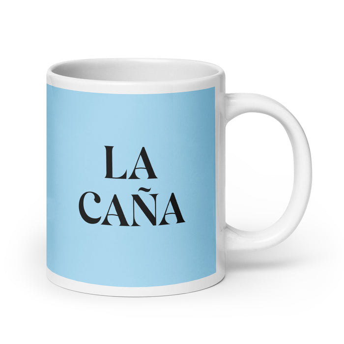 La Caña The Beer Lover Funny Home Office Work Coffee Mug Mexican Spanish Pride Gift White Glossy Cup Sky Blue Card Mug