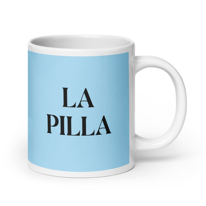 La Pilla The Rascal Funny Home Office Work Coffee Mug Mexican Spanish Pride Gift White Glossy Cup Sky Blue Card Mug