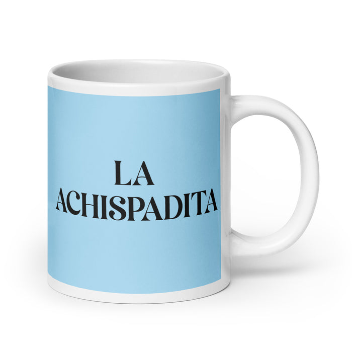 La Achispadita The Tipsy One Funny Home Office Work Coffee Mug Mexican Spanish Pride Gift White Glossy Cup Sky Blue Card Mug