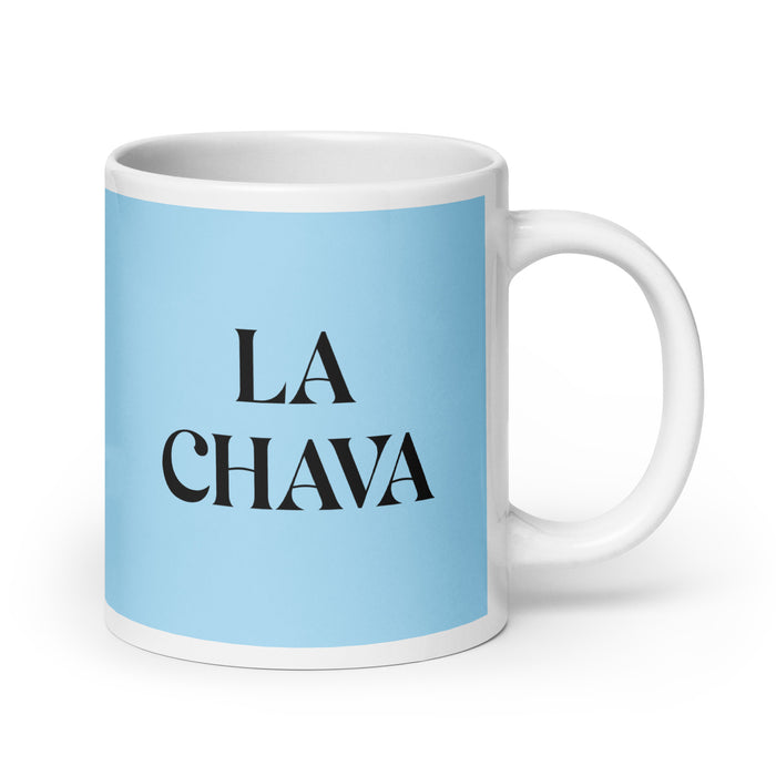 La Chava The Kid Funny Home Office Work Coffee Mug Mexican Spanish Pride Gift White Glossy Cup Sky Blue Card Mug