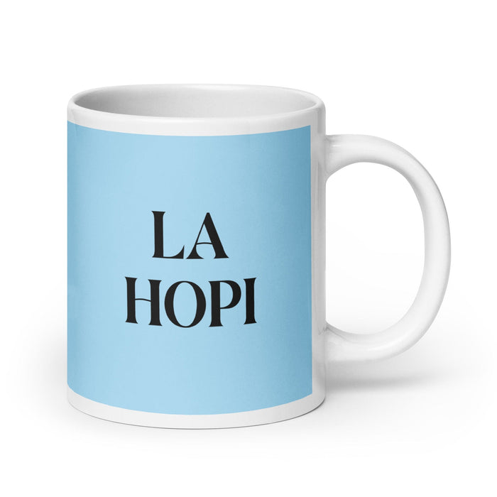 La Hopi The Hopi Funny Home Office Work Coffee Mug Mexican Spanish Pride Gift White Glossy Cup Sky Blue Card Mug