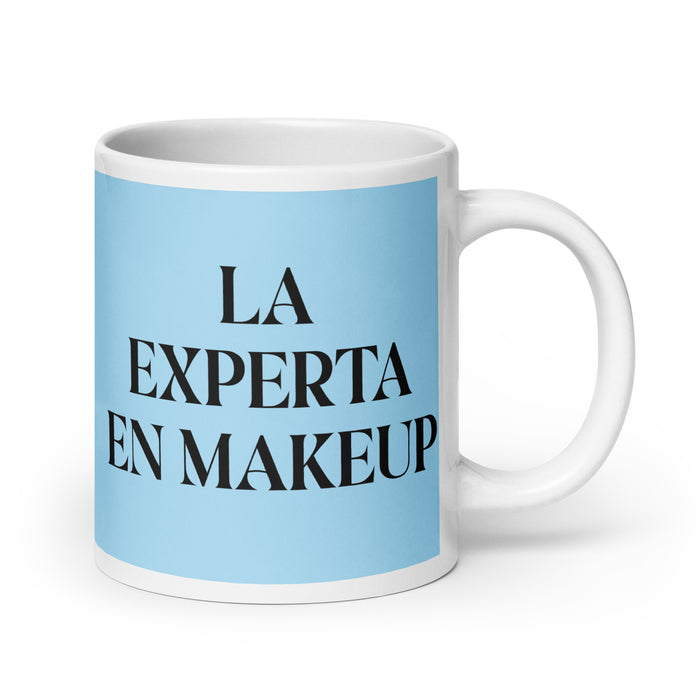 La Experta En Makeup The Makeup Expert Funny Home Office Work Coffee Mug Mexican Spanish Pride Gift White Glossy Cup Sky Blue Card Mug