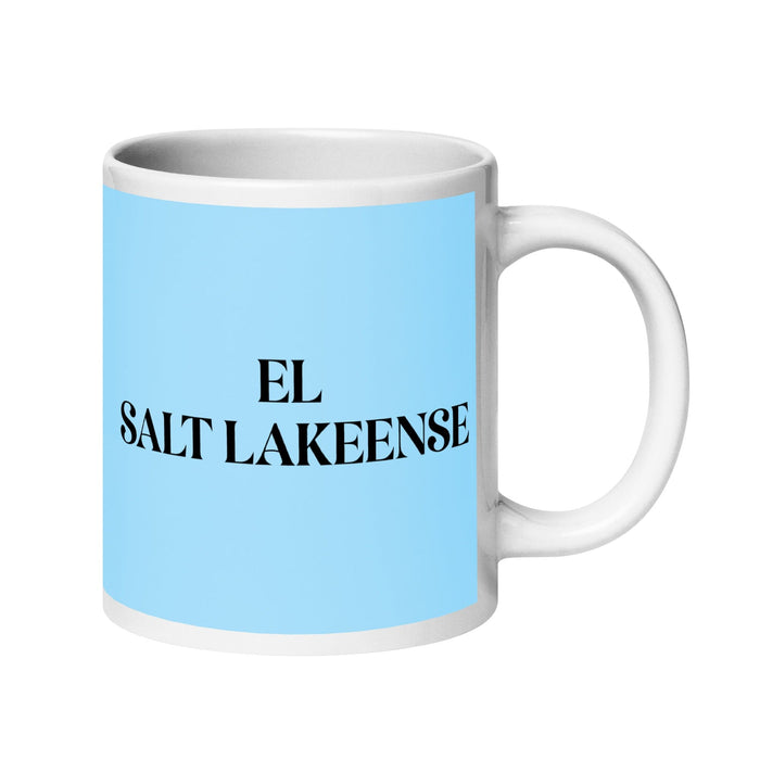 El Salt Lakeense The Salt Lake City Resident Funny Home Office Work Coffee Mug Mexican Spanish Pride Gift White Glossy Cup Sky Blue Card Mug