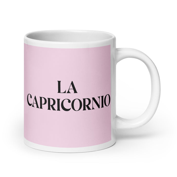 La Capricornio The Capricorn Funny Home Office Work Coffee Mug Mexican Spanish Pride Gift White Glossy Cup Light Pink Card Mug