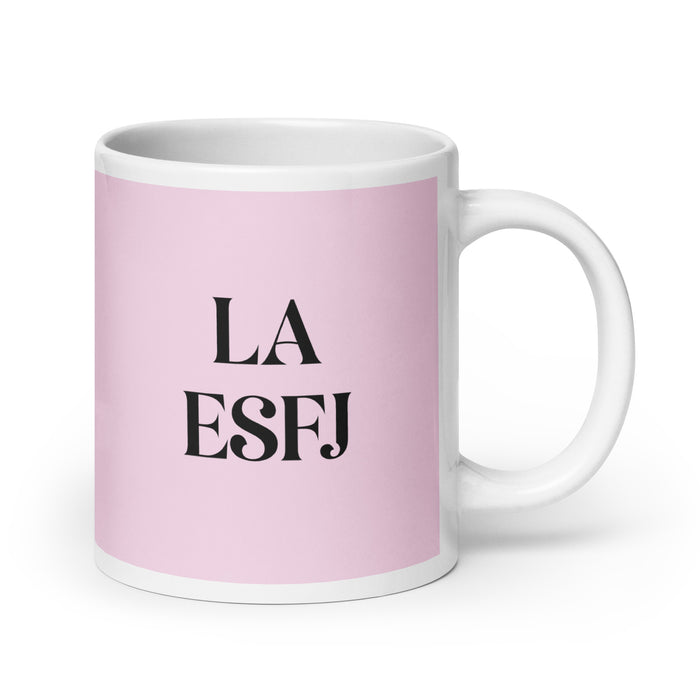 La ESFJ The Consul MBTI Personality Funny Home Office Work Coffee Mug Mexican Spanish Pride Gift White Glossy Cup Light Pink Card Mug