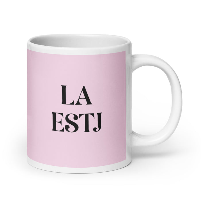 La ESTJ The Executive MBTI Personality Funny Home Office Work Coffee Mug Mexican Spanish Pride Gift White Glossy Cup Light Pink Card Mug