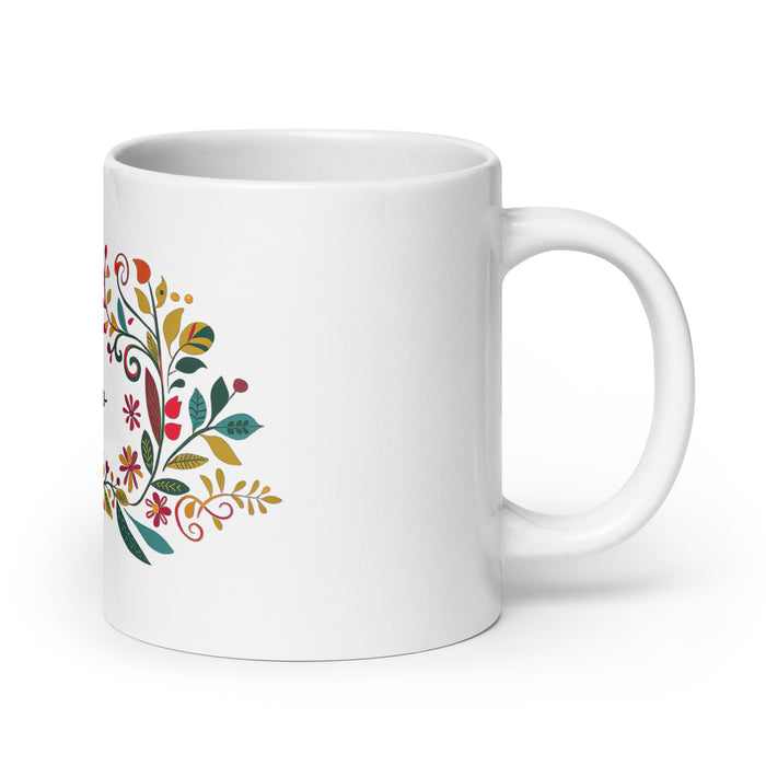 Taza de café exclusiva con nombre de Alejandro, obra de arte para el hogar, la oficina, el trabajo, regalo de orgullo mexicano español, taza blanca brillante con caligrafía única en su tipo | A12