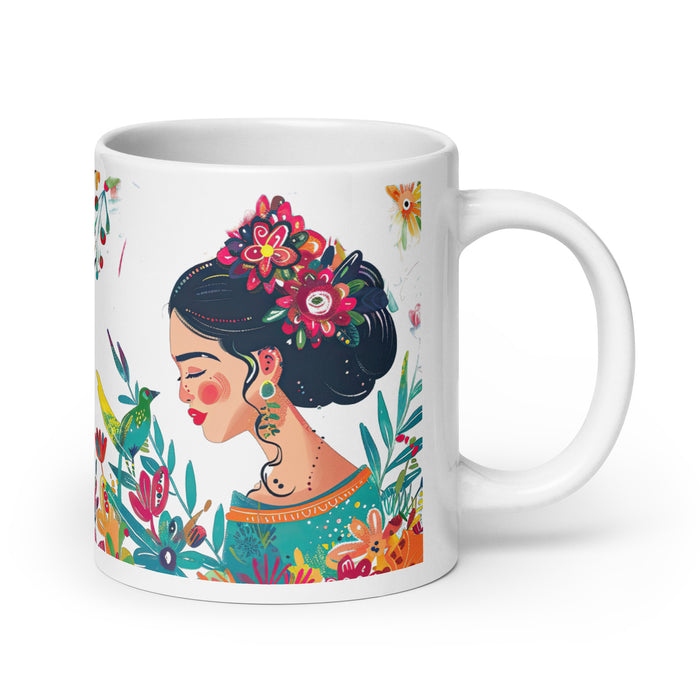 Tasse à café exclusive avec nom Alicia, tasse à café pour le travail à domicile, le bureau, la fierté mexicaine et espagnole, tasse cadeau, calligraphie unique, tasse blanche brillante | A8