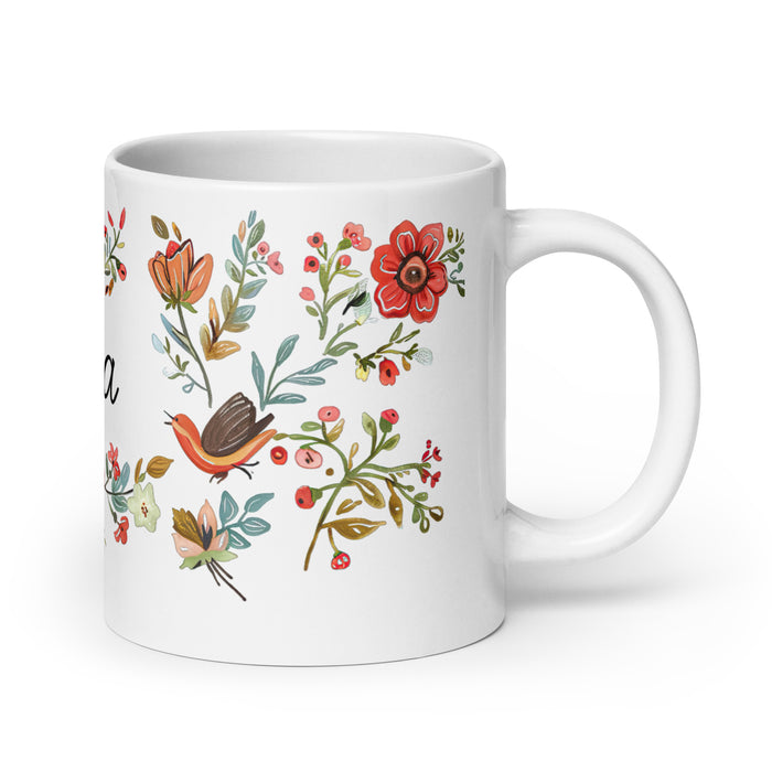 Taza de café exclusiva con nombre de Alicia, para el hogar, la oficina, el trabajo, regalo de orgullo mexicano y español, taza blanca brillante con caligrafía única en su tipo | A28