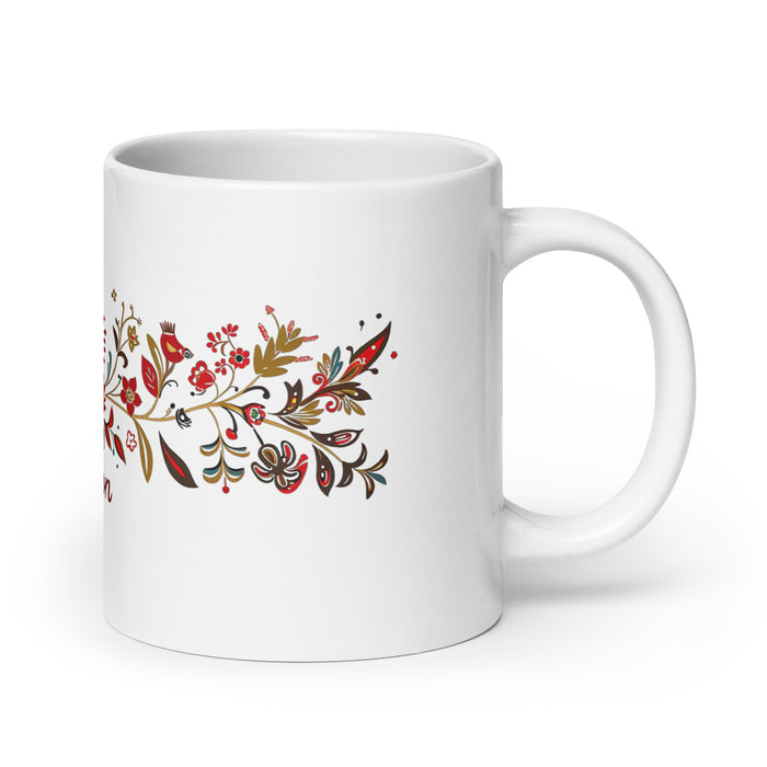 Taza de café exclusiva con nombre de Alison, obra de arte para el hogar, la oficina, el trabajo, regalo de orgullo mexicano y español, taza blanca brillante con caligrafía única en su tipo | A7