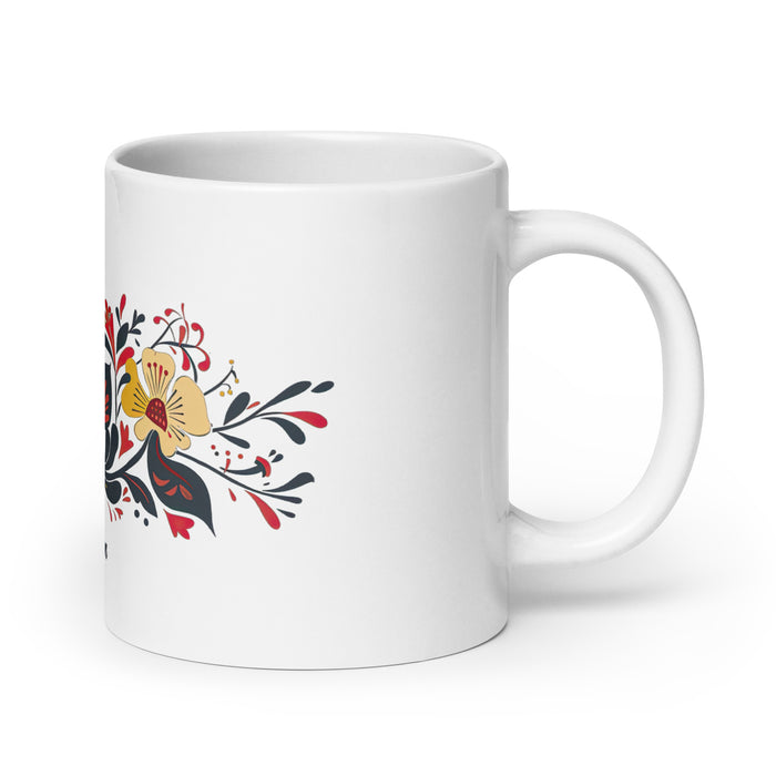 Taza de café exclusiva con nombre de Alison, obra de arte para el hogar, la oficina, el trabajo, regalo de orgullo mexicano y español, taza blanca brillante con caligrafía única en su tipo | A23