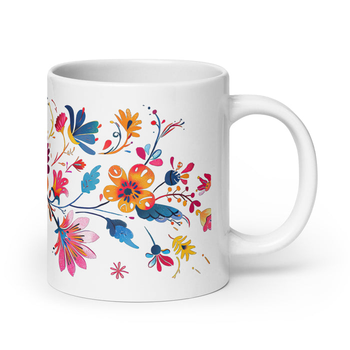 Amalia Exclusive Name Art Piece Home Office Lavoro Tazza da caffè Tazza regalo orgoglio spagnolo messicano Tazza unica nel suo genere Calligrafia Tazza bianca lucida | A11