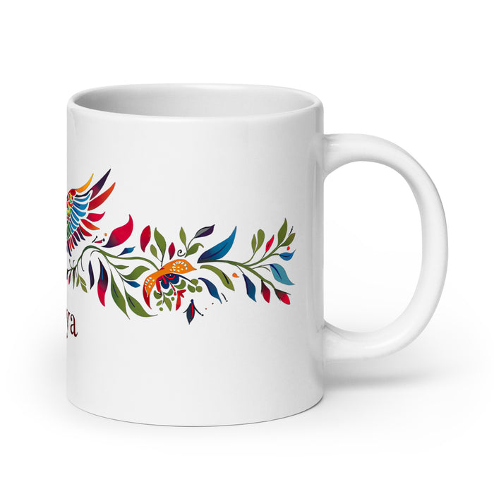 Amaya Exclusive Nome Arte Pezzo Casa Ufficio Lavoro Tazza da caffè Tazza regalo Orgoglio spagnolo messicano Tazza unica nel suo genere Calligrafia Tazza bianca lucida | A3