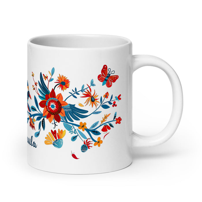 Taza de café exclusiva con nombre de Ana Paula, para el hogar, la oficina, el trabajo, regalo de orgullo mexicano y español, taza blanca brillante con caligrafía única en su tipo | A12