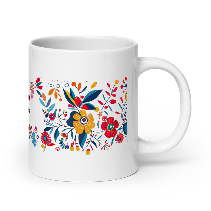 Taza de café exclusiva con nombre de Ana Paula, para el hogar, la oficina, el trabajo, regalo de orgullo mexicano y español, taza blanca brillante con caligrafía única en su tipo | A34