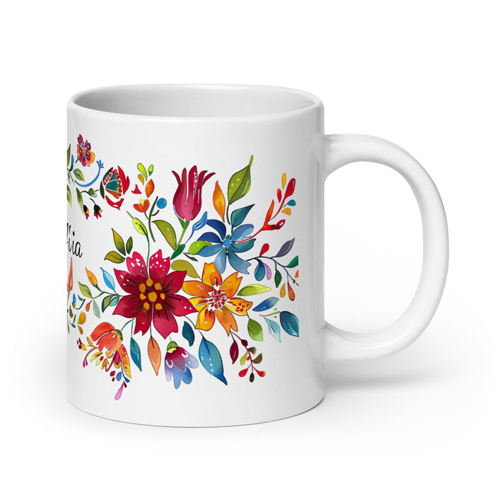 Taza de café exclusiva con nombre de Ana Sofía, para el hogar, la oficina, el trabajo, regalo de orgullo mexicano y español, taza blanca brillante con caligrafía única en su tipo | A1