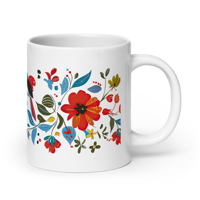 Ana Sofía Exklusives Namenskunstwerk, Kaffeetasse für Zuhause, Büro, Arbeit, mexikanischer und spanischer Stolz, Geschenktasse, einzigartige Kalligraphie, weiß glänzend, A4