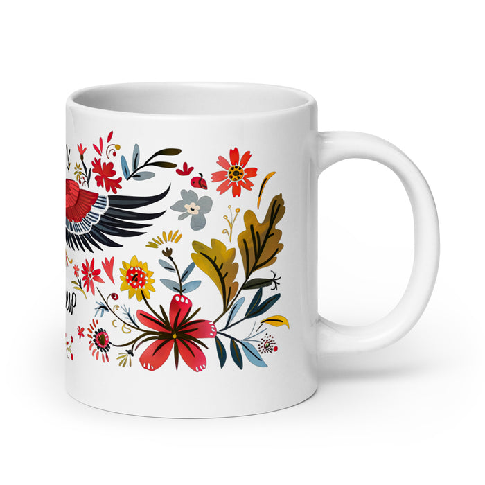 Taza de café exclusiva con nombre de Andrew, obra de arte para el hogar, la oficina, el trabajo, regalo de orgullo mexicano y español, taza blanca brillante con caligrafía única en su tipo | A3