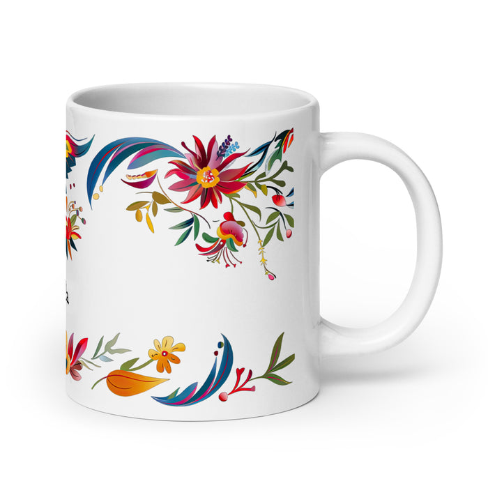 Ángela Exclusive Name Art Piece Home Office Work Coffee Mug Mexican Spanish Pride Gift Cup One-Of-A-Kind Calligraphy White Glossy Mug | Á32