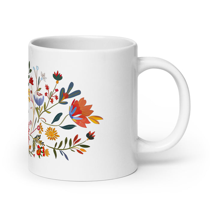 Taza de café exclusiva con nombre de Angélica, para el hogar, la oficina, el trabajo, regalo de orgullo mexicano y español, taza blanca brillante con caligrafía única en su tipo | A2