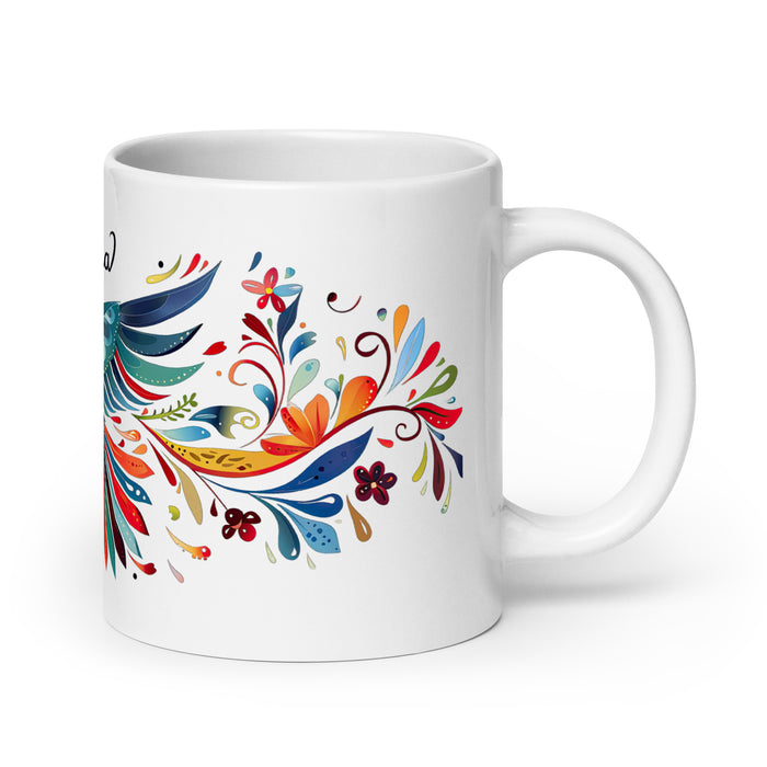 Tasse à café avec nom exclusif Angelina, tasse à café pour le travail à domicile, le bureau, la fierté mexicaine et espagnole, tasse cadeau, calligraphie unique, tasse blanche brillante | A1