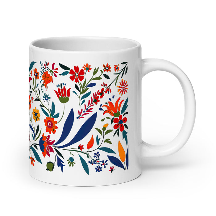 Tasse à café exclusive avec nom Aníbal, tasse à café pour le travail à domicile, la fierté espagnole mexicaine, tasse cadeau, calligraphie unique, tasse blanche brillante | A9