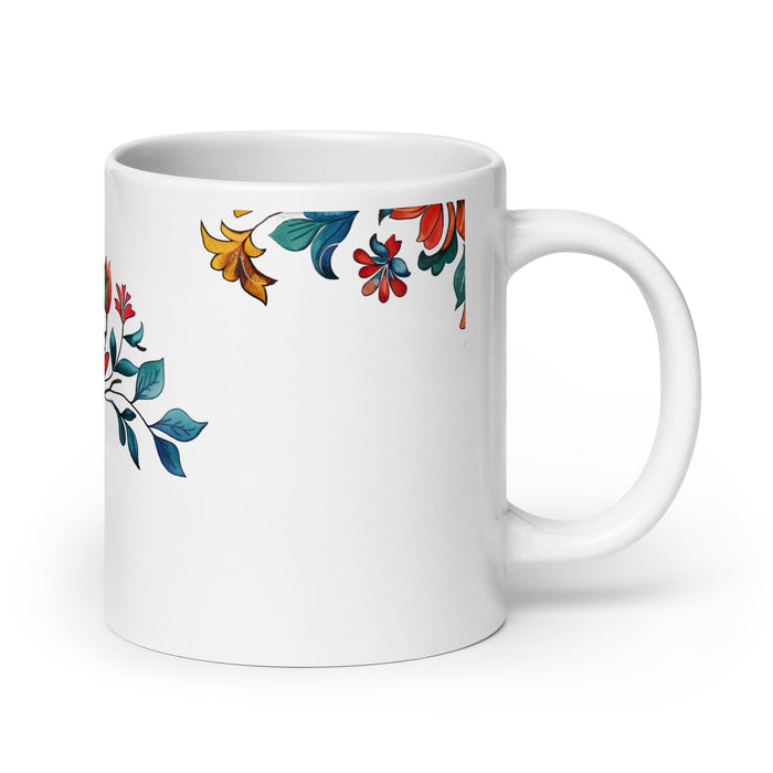 Taza de café exclusiva con nombre de Mar, obra de arte, para el hogar, la oficina, el trabajo, regalo de orgullo mexicano y español, taza blanca brillante con caligrafía única en su tipo | M3