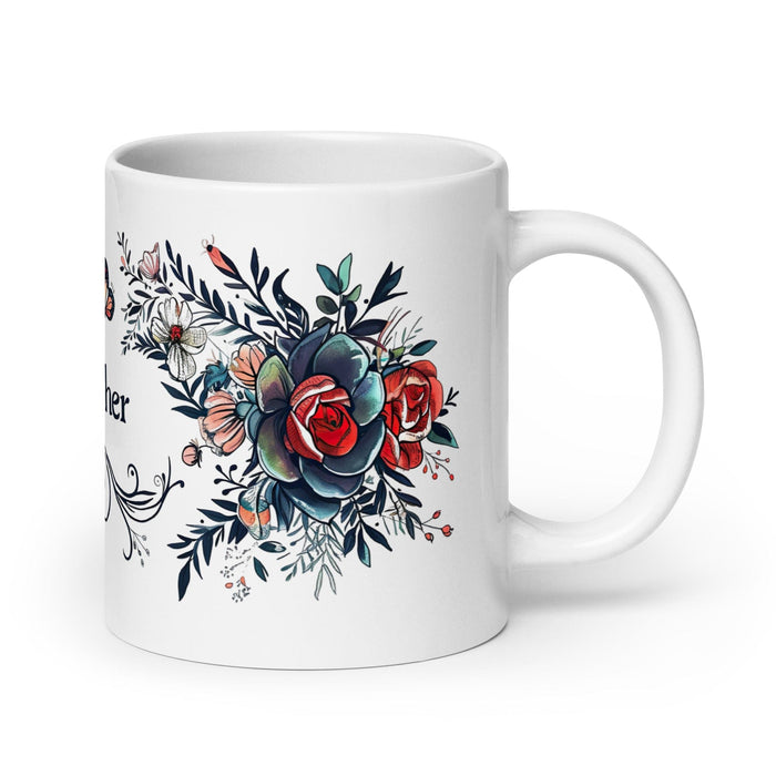 Tasse à café exclusive Mar avec nom, tasse à café pour le travail à domicile, tasse cadeau de fierté espagnole mexicaine, tasse blanche brillante à calligraphie unique | M11