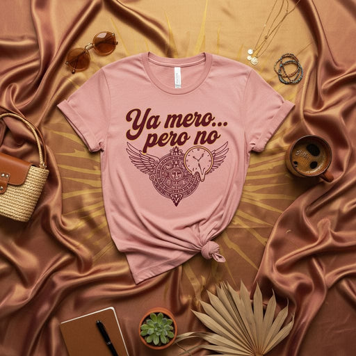 Ya mero... pero no Aztec Calendar Melting Clock T-Shirt | Funny Hispanic Procrastination Tee | Mexican Culture Inspired Unisex Graphic Shirt in Spanish Mexicada