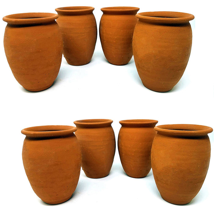 Authentic Mexican Handcrafted Natural Clay Cups (Cantaritos Jarros) for Hot & Cold Drinks (Cocktail Glasses for Tequila, Margaritas, Mojitos & More) - Alondra's Imports