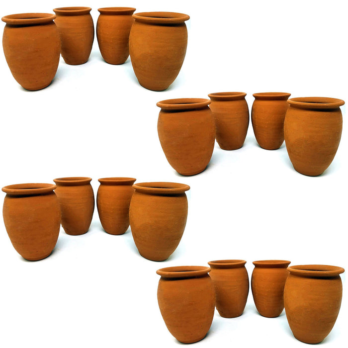 Authentic Mexican Handcrafted Natural Clay Cups (Cantaritos Jarros) for Hot & Cold Drinks (Cocktail Glasses for Tequila, Margaritas, Mojitos & More) - Alondra's Imports