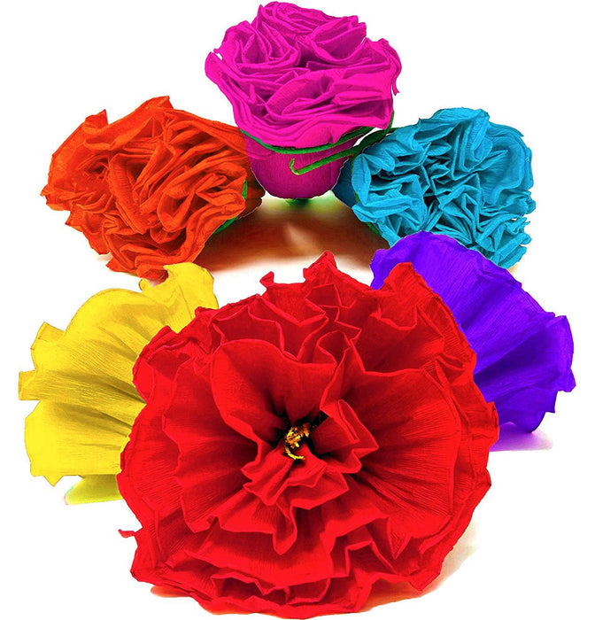 Authentic Mexican Paper Flowers (Party Decorations, Birthday Fiesta Supplies, Flor De Papel, Quinceañera, Taco Bar, Cinco De Mayo, Wedding), Assorted - Alondra's Imports
