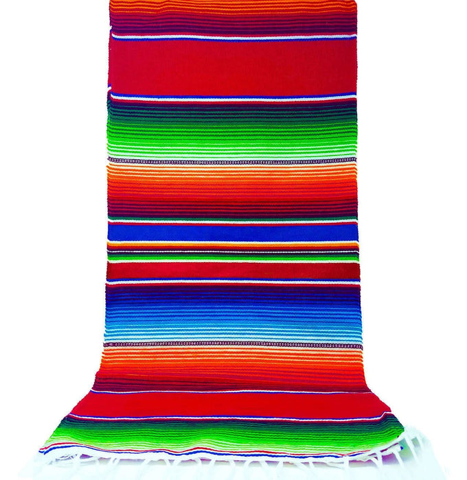 Authentic Mexican Table Runner (Zarape El Camino) 84" X 15" Alondra's Imports Lustrous Ruby Red / 1 Pack (Save 0%)