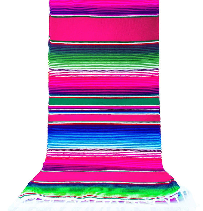 Authentic Mexican Table Runner (Zarape El Camino) 84" X 15" Alondra's Imports Queen Pink / 1 Pack (Save 0%)