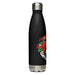 Dark Red & Cyan Elegance: Art of Girl with Flowers in Hair Stainless Steel Water Bottle - Mexicada