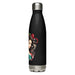 Dark Red & Cyan Elegance: Art of Girl with Flowers in Hair Stainless Steel Water Bottle Mexicada