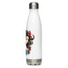 Dark Red & Cyan Elegance: Art of Girl with Flowers in Hair Stainless Steel Water Bottle Mexicada